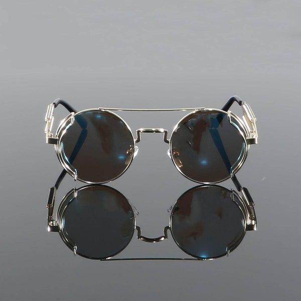 Men's Steampunk Metal Round Frame Fashion Glasses - SunglassesMart