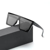 Flat Top Sunglasses Men Black Square Shades UV400 - SunglassesMart