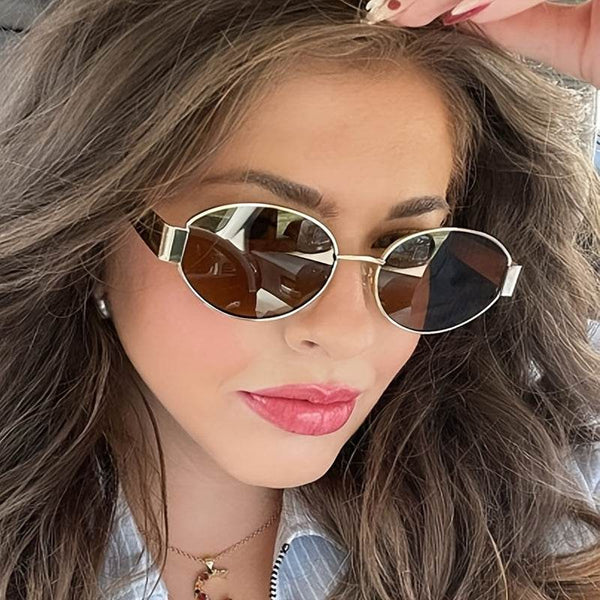Must-Have Stylish Oval Glasses Vintage Metal Frame Elegance - SunglassesMart