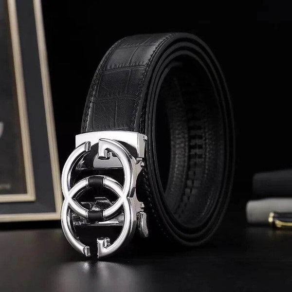 Men's Leather Automatic Buckle Belt - SunglassesMart