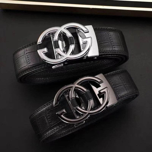 Men's Leather Automatic Buckle Belt - SunglassesMart
