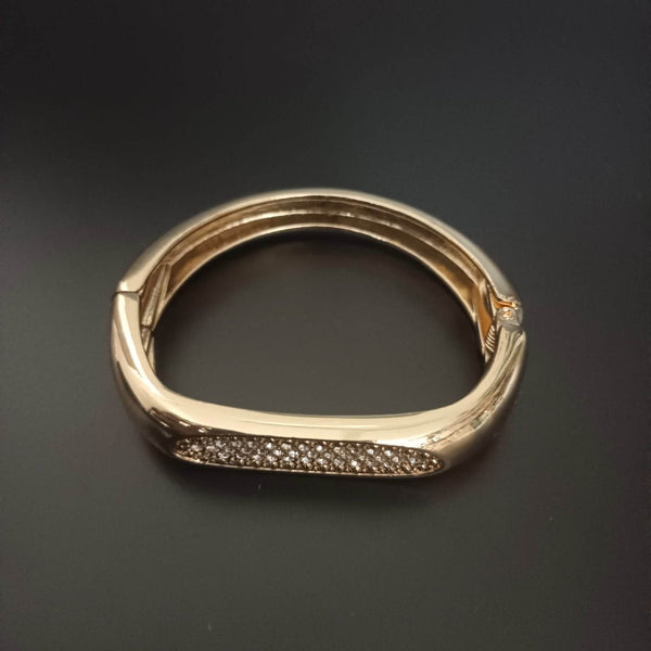 New Diamond Design Gold Kada Bracelet For Women - SunglassesMart