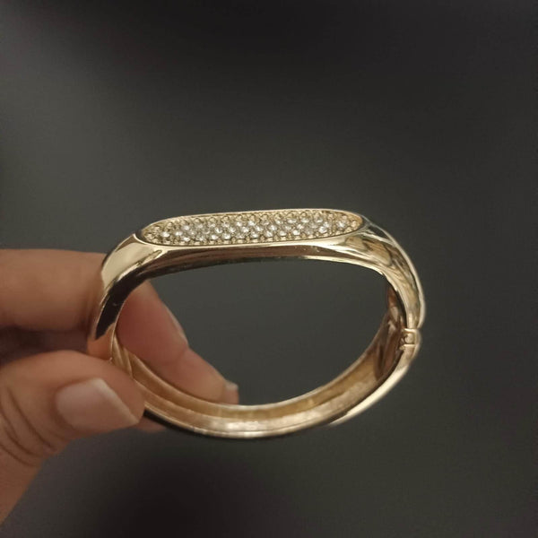 New Diamond Design Gold Kada Bracelet For Women - SunglassesMart