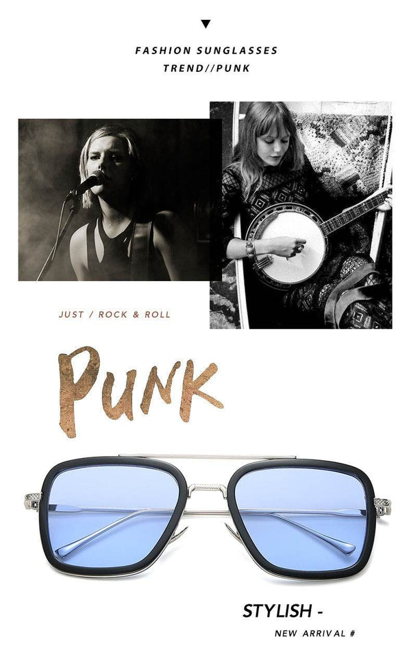 New Candy Blue Iron Men Sunglasses - SunglassesMart