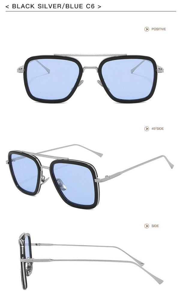 New Candy Blue Iron Men Sunglasses - SunglassesMart