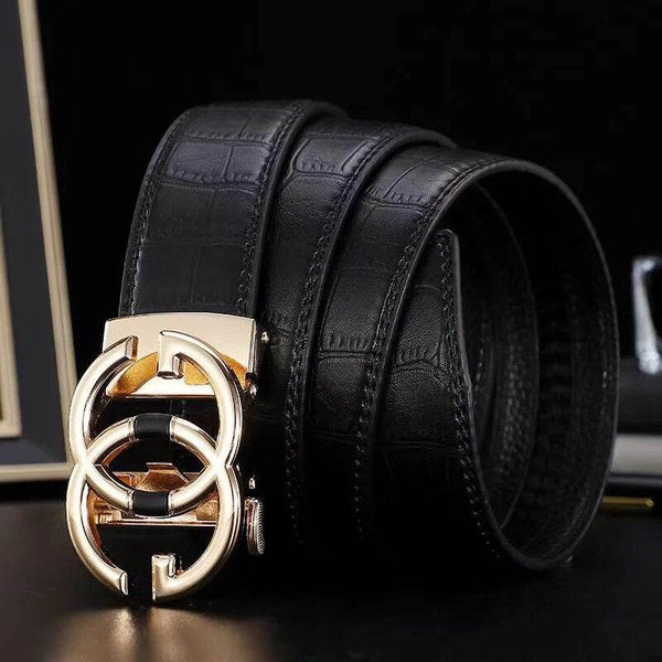 Men's Leather Automatic Buckle Belt - SunglassesMart