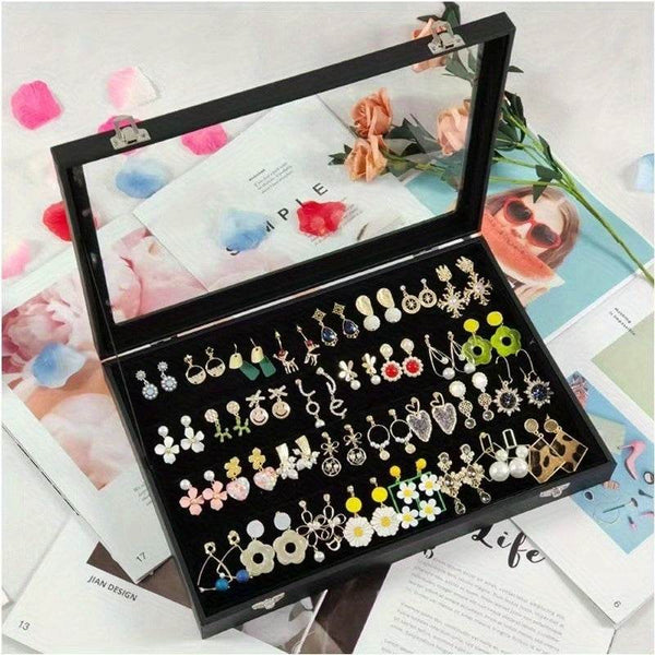 160-Hole Jewelry Organizer Box with Insertable Sponge Inserts - SunglassesMart