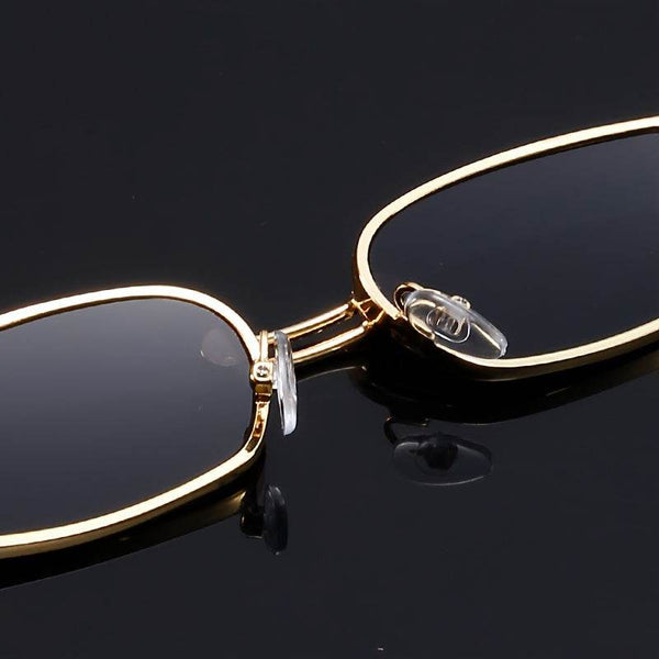 Luxury Golden Steam Punk Rectangle Metal Frame Decorative Eyeglasses - SunglassesMart