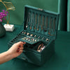 Luxury Velvet Jewelry Organizer Box with Drawers - SunglassesMart