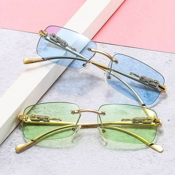 Rimless Rectangle Sunglasses - SunglassesMart