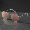 Hexagonal Black Metal Pilot Glasses - SunglassesMart