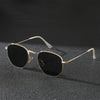 Hexagonal Black Metal Pilot Glasses - SunglassesMart