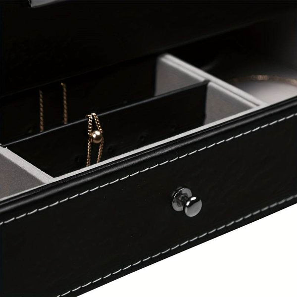 Organize Watches elegant style with this 12-Slot PU Leather Lockable Watch Storage Box - SunglassesMart
