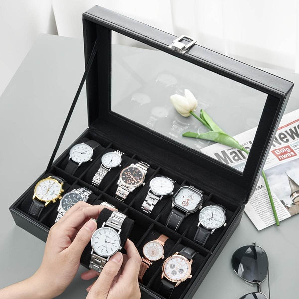 Leather Lockable Watch & Jewelry Storage Box - SunglassesMart