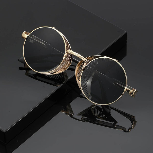 Men's Antique Steampunk Round Flip-Up Glasses - SunglassesMart