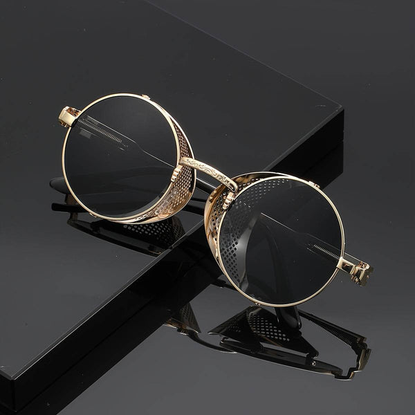 Men's Antique Steampunk Round Flip-Up Glasses - SunglassesMart