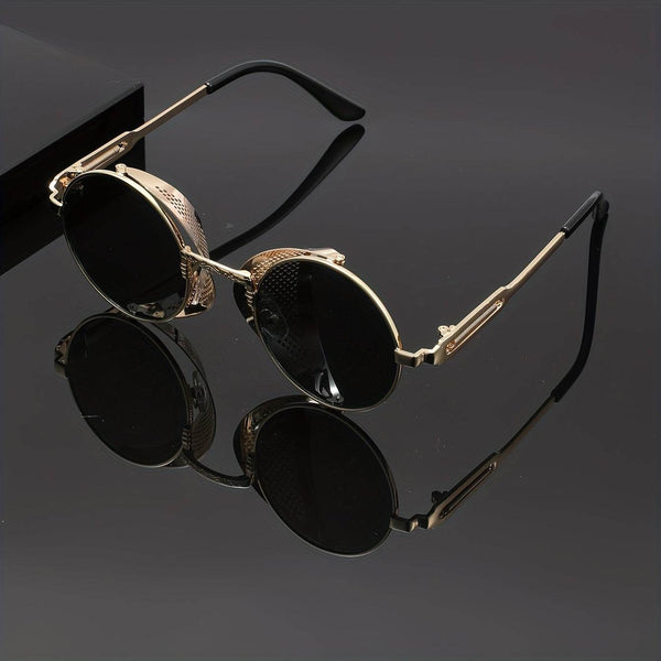 Men's Antique Steampunk Round Flip-Up Glasses - SunglassesMart