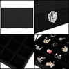 SUNGLASSES MART Luxury 24-Grid Velvet Jewelry Organizer with Glass Lid & Lock - SunglassesMart