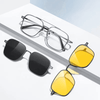 Metal Blue Ray Cut protection frame + 2 magnet sunshade clip-ons - SunglassesMart