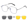 Metal Blue Ray Cut protection frame + 2 magnet sunshade clip-ons - SunglassesMart