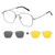 Metal Blue Ray Cut protection frame + 2 magnet sunshade clip-ons - SunglassesMart