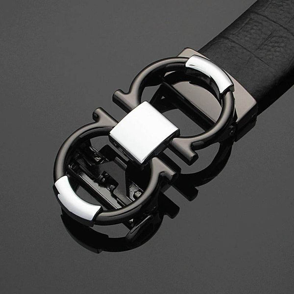 Sunglasses Mart Metal Design Auto Buckle Designer Genuine Leather Belt For Men - SunglassesMart