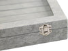 Fabric Glass Jewelry Ring Display Box – Velvet Organizer with Glass Top - SunglassesMart