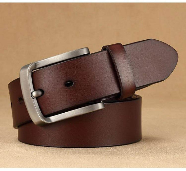 Men's genuine high quality leather belt formal and casual wear - SunglassesMart