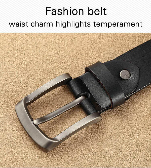 Men's genuine high quality leather belt formal and casual wear - SunglassesMart