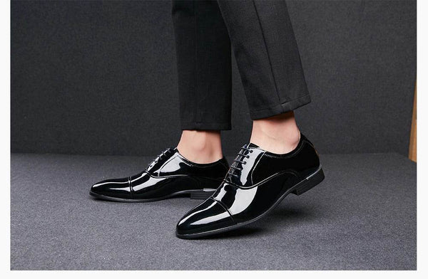 Shiny Black Antiwrinkle Shoes - SunglassesMart