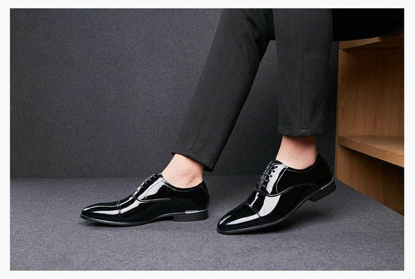 Shiny Black Antiwrinkle Shoes - SunglassesMart