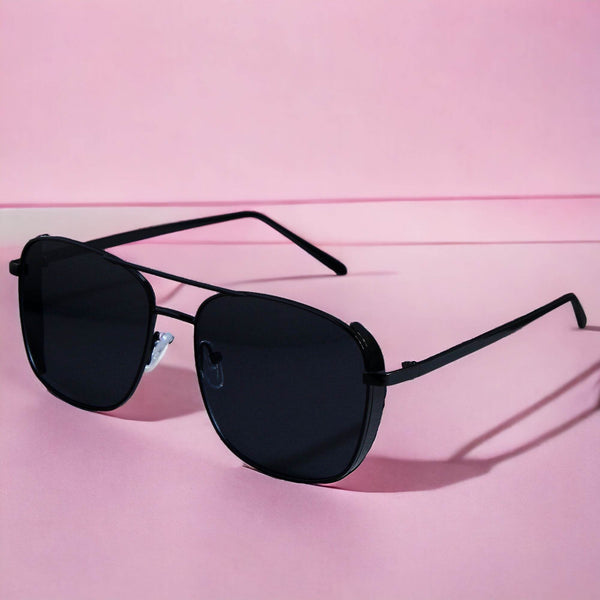 Jacques Black Rectangle Sunglasses - SunglassesMart