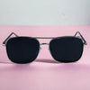 Jacques Silver Black Rectangle Sunglasses - SunglassesMart