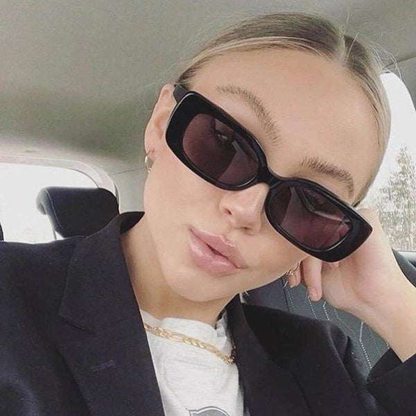 Vintage Rectangle Black Sunglasses - SunglassesMart