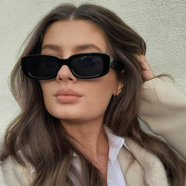 Vintage Rectangle Black Sunglasses - SunglassesMart