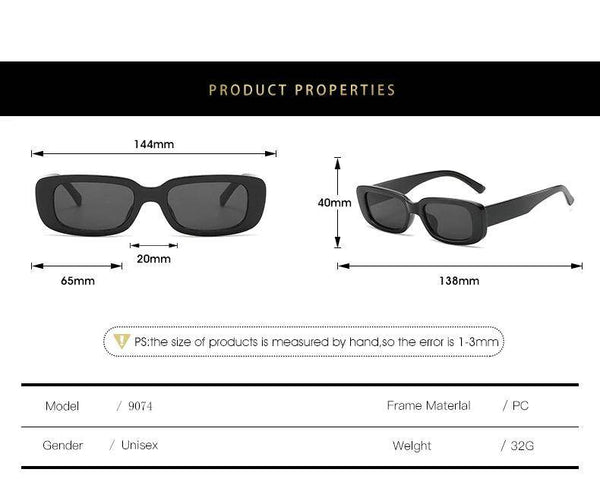 Vintage Rectangle Black Sunglasses - SunglassesMart