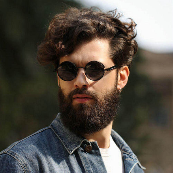 Vintage Retro Polarized Round Steampunk Sunglasses - SunglassesMart