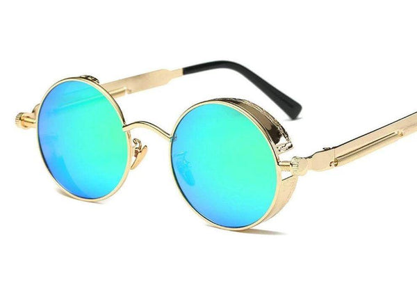Vintage Retro Polarized Round Steampunk Sunglasses - SunglassesMart
