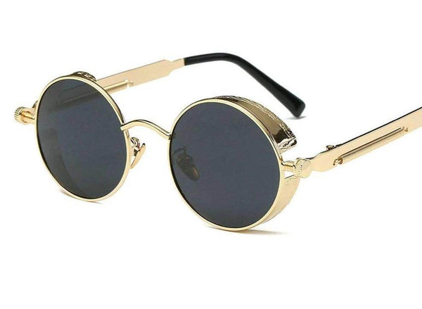 Vintage Retro Polarized Round Steampunk Sunglasses - SunglassesMart