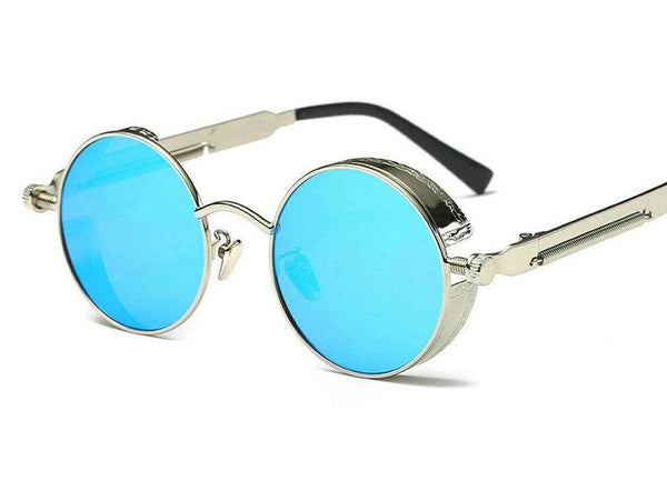 Vintage Retro Polarized Round Steampunk Sunglasses - SunglassesMart