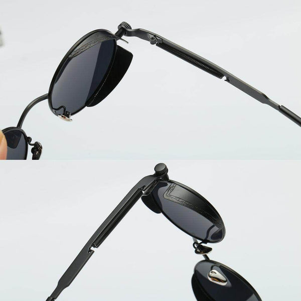 Vintage Retro Polarized Round Steampunk Sunglasses - SunglassesMart