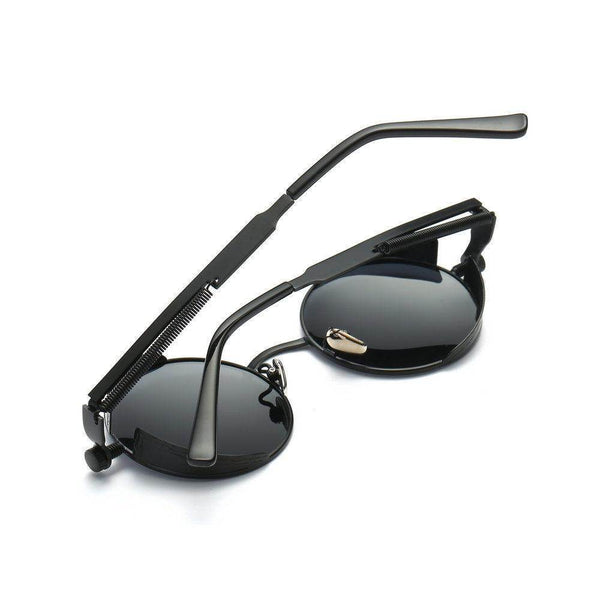 Vintage Retro Polarized Round Steampunk Sunglasses - SunglassesMart