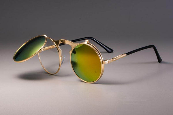 Vintage Round Flip Up Sunglasses For Men And Women - SunglassesMart