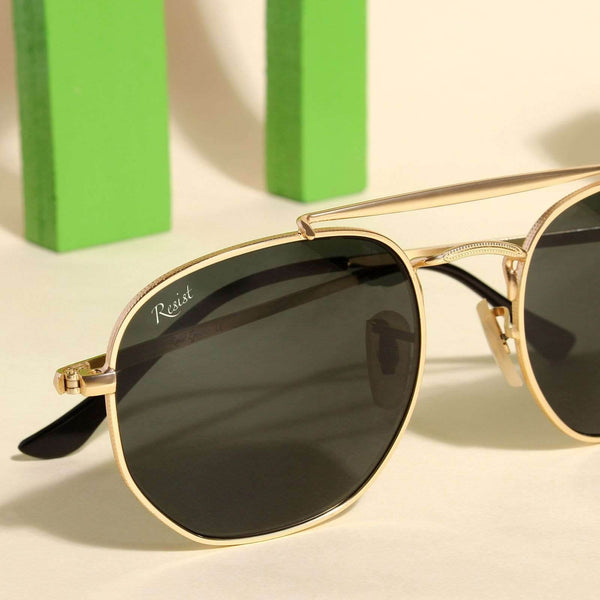 Double Bridge Green Sunglass - SunglassesMart
