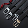 Elegant Men's Genuine Leather Belt Golden-Tone Needle Buckle - SunglassesMart