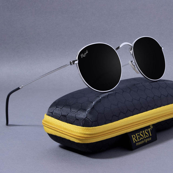 Thomas Round Sunglasses (Free Size, Silver Frame) - SunglassesMart