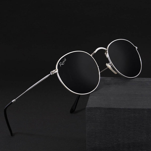 Thomas Round Sunglasses (Free Size, Silver Frame) - SunglassesMart