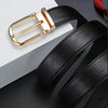 Elegant Men's Genuine Leather Belt Golden-Tone Needle Buckle - SunglassesMart
