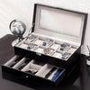 Organize Watches elegant style with this 12-Slot PU Leather Lockable Watch Storage Box - SunglassesMart
