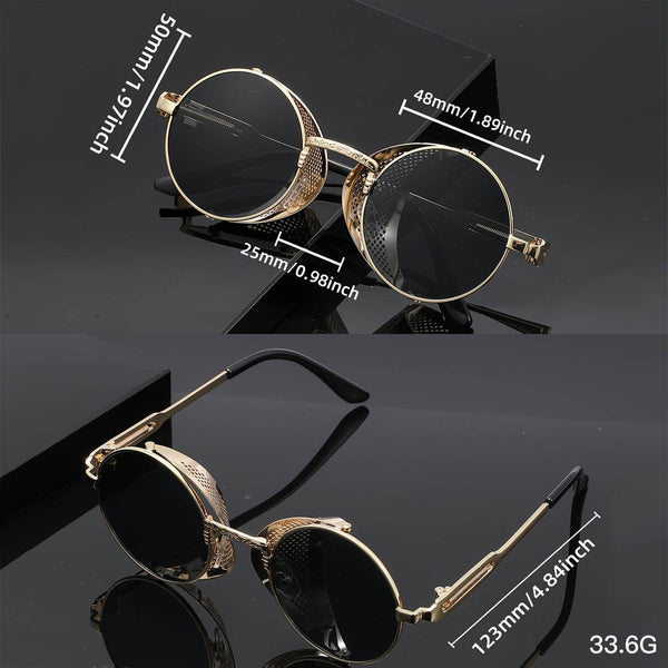 Men's Antique Steampunk Round Flip-Up Glasses - SunglassesMart